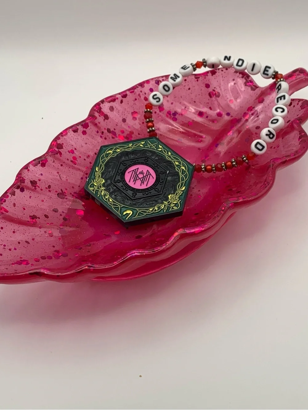 Acardian Pink Inspired Feather Trinket Dish